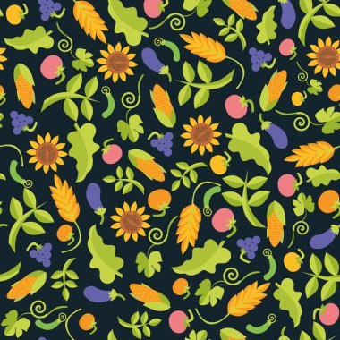 koyu sebzeler parlak seamless modeli