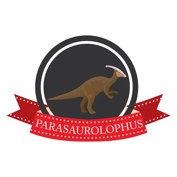 Icona piatta dinosauro parasaurolofo — Vettoriale Stock