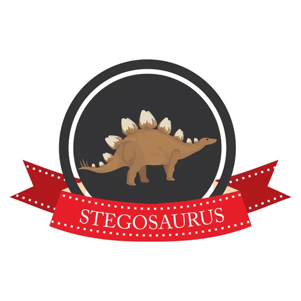 Icona piatta dinosauro stegosauro — Vettoriale Stock