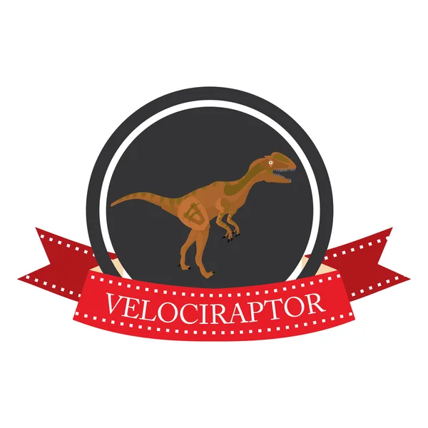 Icona piatta dinosauro VelociRaptor — Vettoriale Stock