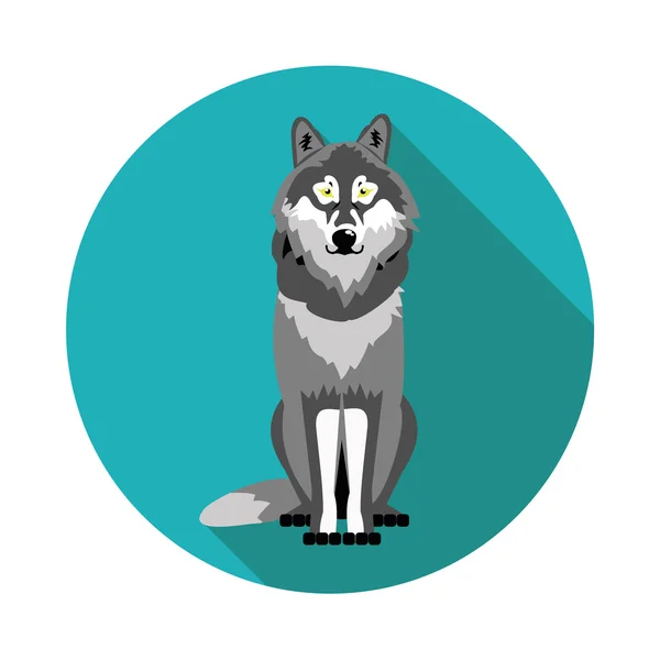 Flache Symbole Wolf — Stockvektor