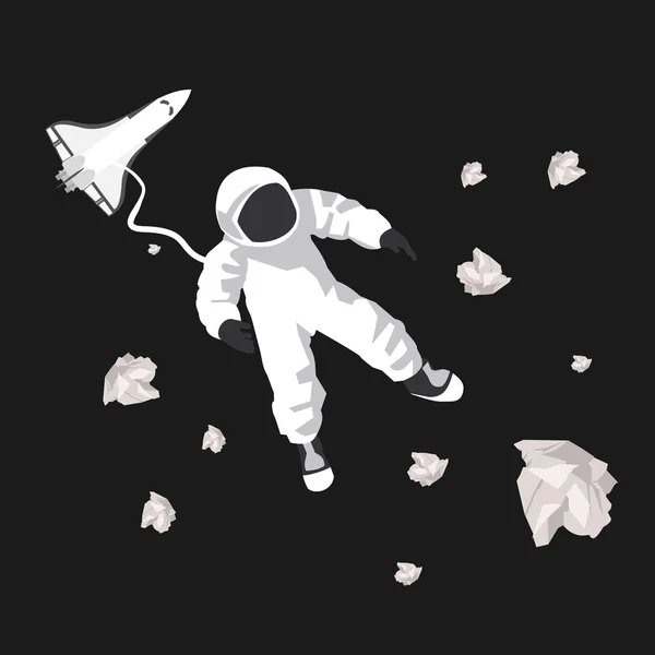 Иллюстрация космонавта в космосе — стоковый вектор