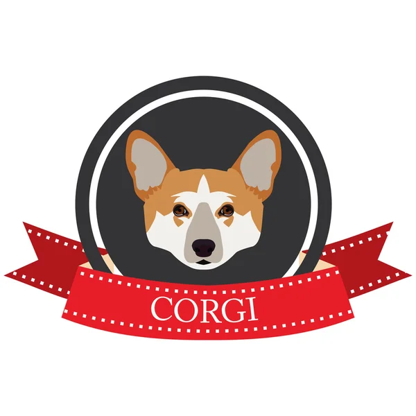 Επίπεδη εικονίδιο corgi — Διανυσματικό Αρχείο