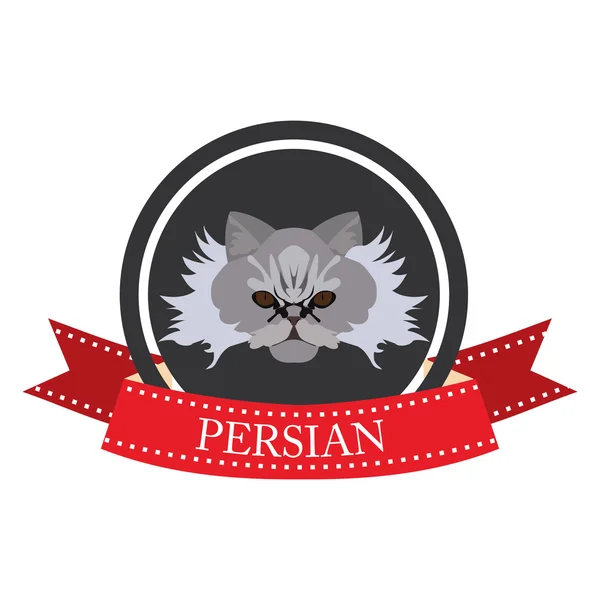 Ícone plana pedigreed gato persa —  Vetores de Stock