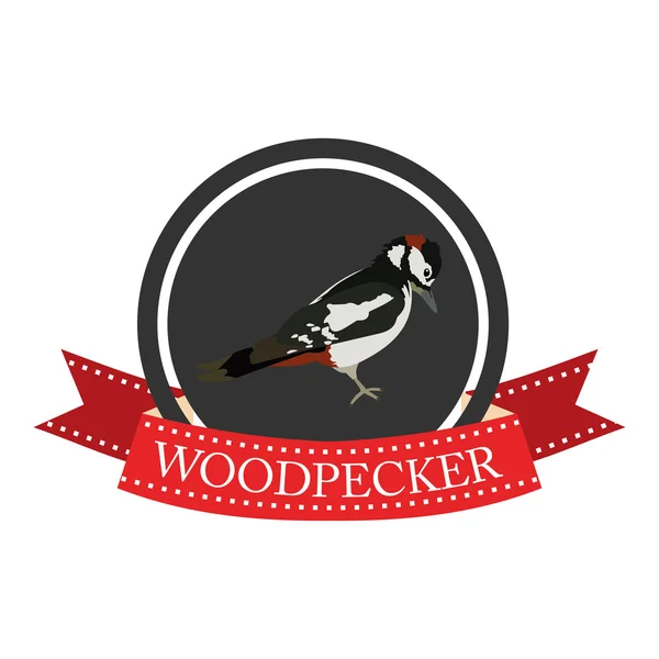 Flat icon woodpecker — Stock Vector