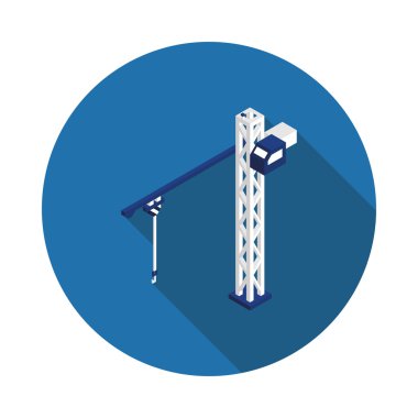 Kule Vinç düz simge 3d tasarlamak