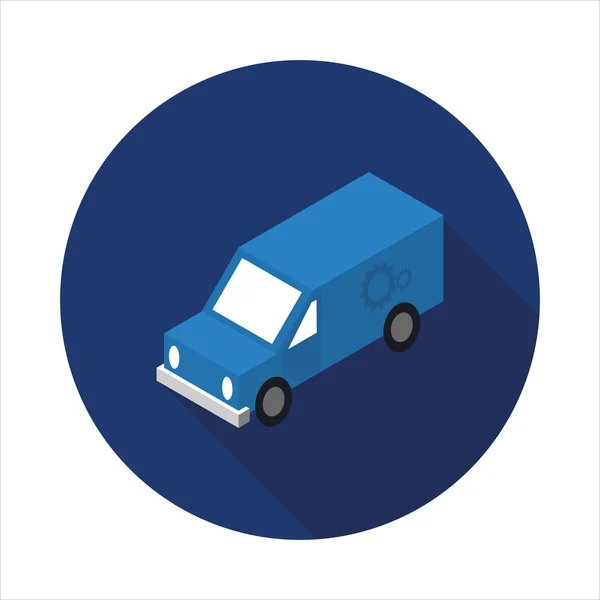 Auto van platte pictogram 3d illustratie — Stockvector