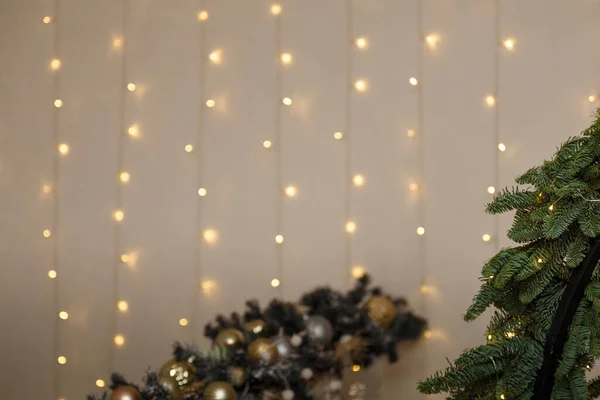 Suave Foto Enfocada Ramas Abeto Festivo Feliz Navidad Feliz Año — Foto de Stock