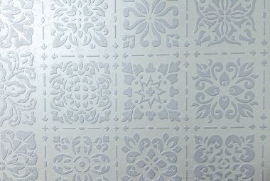 Dekoratif alçı dokusu, şablon desenli süs arkaplanı. Modern içsel ayrıştırma. Stucco.