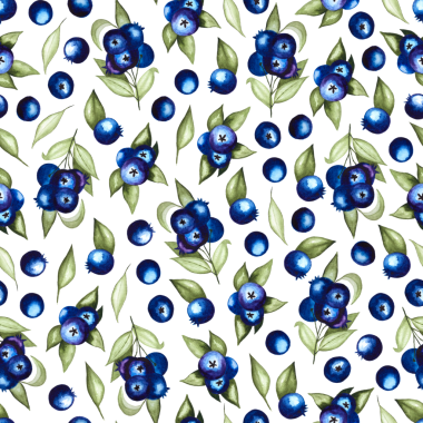 Böğürtlenlerin pürüzsüz deseni suluboya elle boyanmış elementler beyaz arka planda