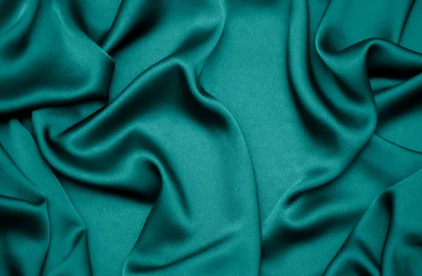 Tidewater Zelená Barva Hedvábí Potažené Tkaniny Pozadí — Stock fotografie