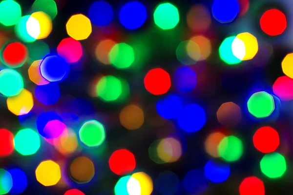 Colorful bokeh Christmas garland — Stock Photo, Image