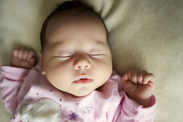 Uyuyan bir bebek yüzü Stok Fotoğraf