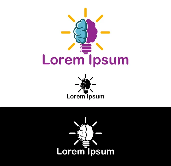 Abstracte vorm van de hersenen in de vorm van een lamp — Stockvector