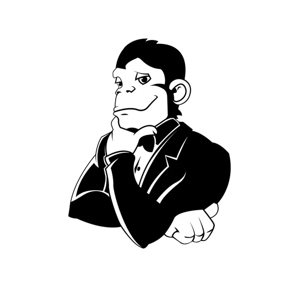 Elegant monkey in a tux — Stock Vector