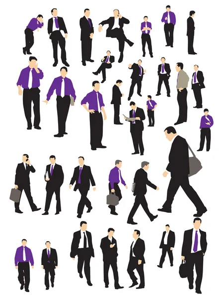 Siluetas de hombre de negocios — Vector de stock