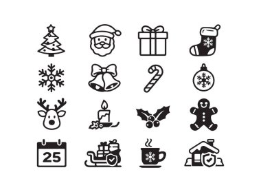 Noel için ikon setleri, Noel neşesi ve şenlikli tatiller