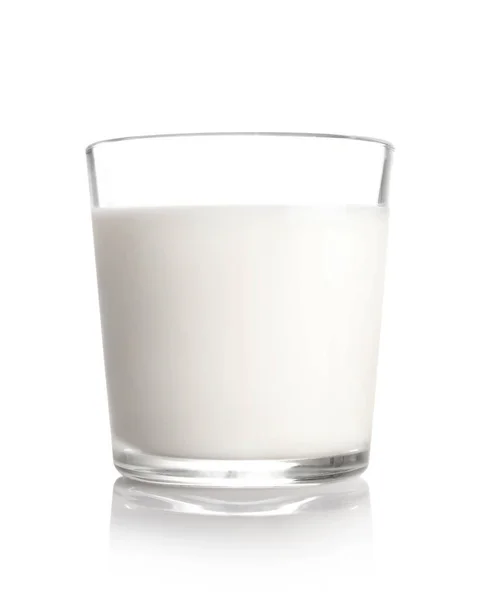 Glas Milch Isoliert Auf Weißem Hintergrund — Stockfoto