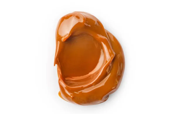 Melted Caramel Isolated White Background Top View — Stock Photo, Image