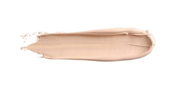 Makyaj vakfı, kozmetik krem lekesi beyaz arkaplanda izole.