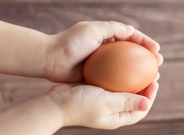 Tavuk yumurta çocuk avuç içi