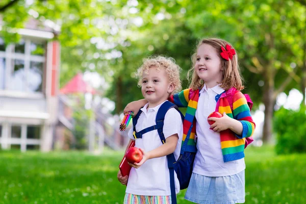 Kids on first school day — Stock Photo, Image