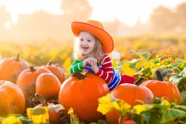 Kabak yama üzerinde oynayan çocuk
