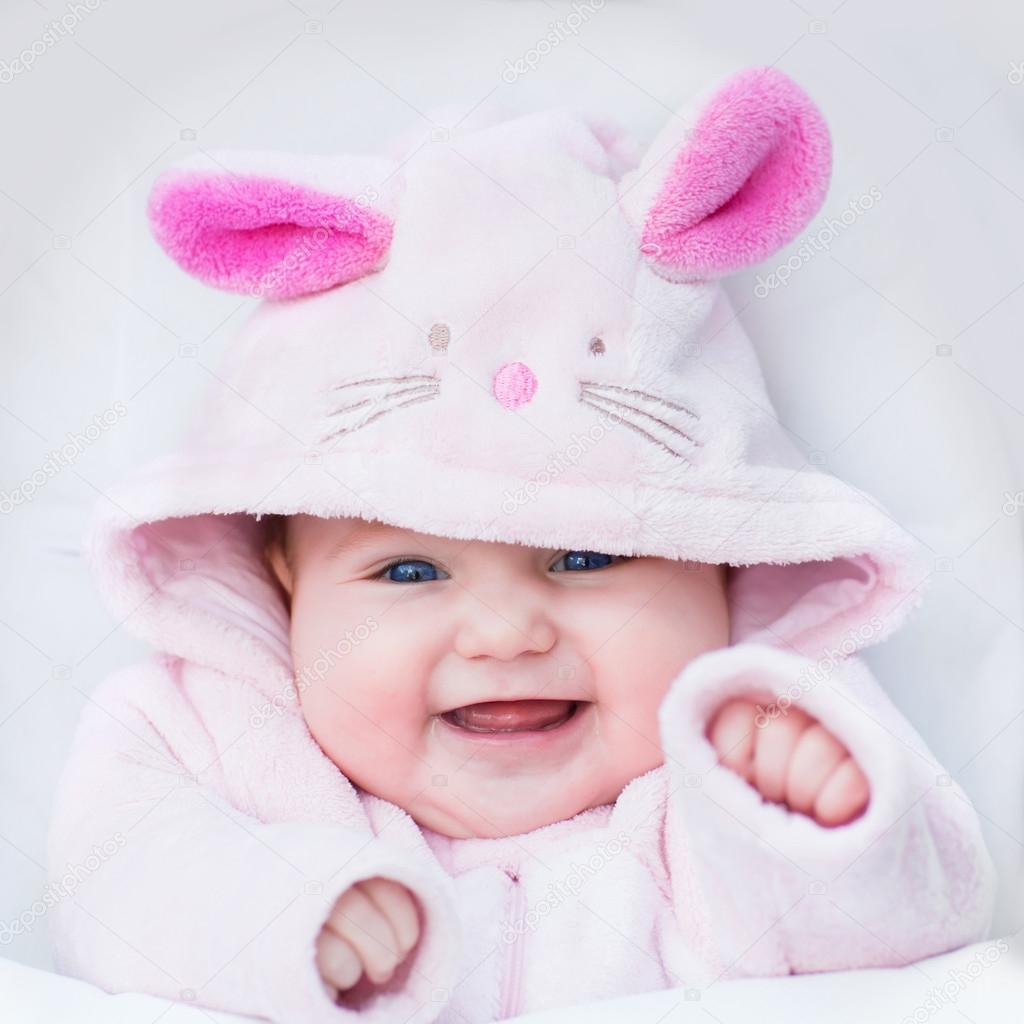 Little baby dressed as bunny