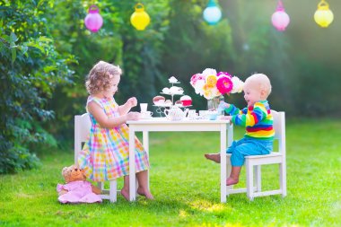 Children at doll tea party