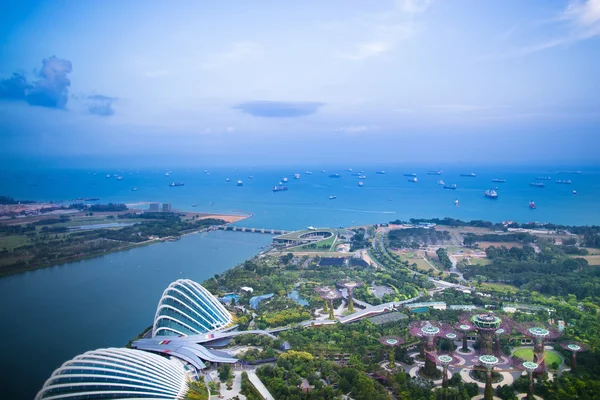Vista noturna da cidade de Singapura — Fotografia de Stock