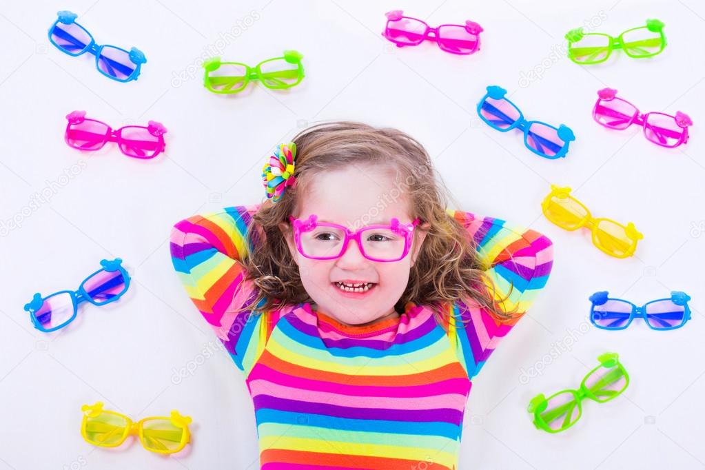 Little girl wearing eyeglasses