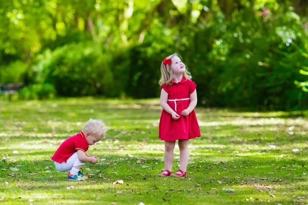 Niños jugando en un parque — Foto de Stock