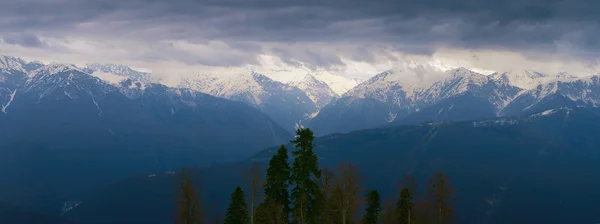 karla kaplı dağlar panorama üst kısımları