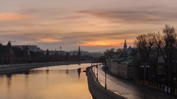 Схід сонця в Москві, Московський кремль — стокове відео