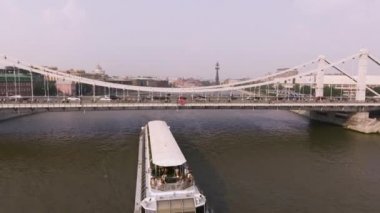 Krymsky Köprüsü Hava Görüntülü Araba Trafiği