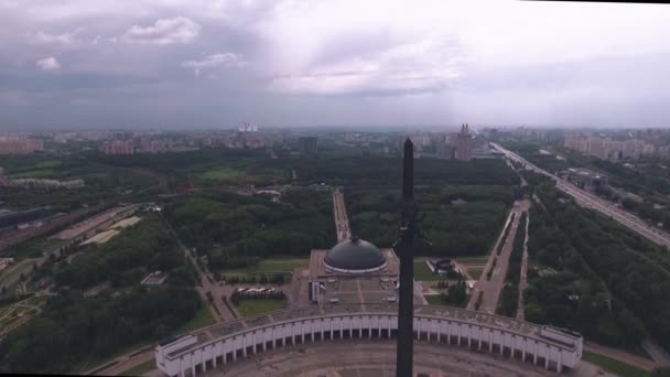 Fotografia lotnicza Park zwycięstwa w Moskwie — Wideo stockowe