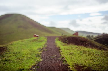 Isla de Pascua tepelerde. Rapa Nui. Paskalya Adası. Tilt Shift.