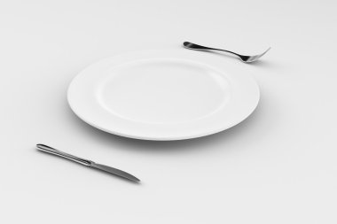 yemek tabağı, bıçak ve çatal