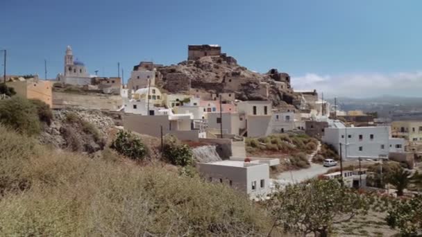 Budynki mieszkalne na wyspie Santorini — Wideo stockowe