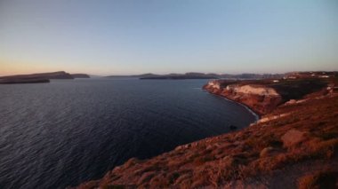 Yunanistan 'ın Santorini adasında gün batımı.
