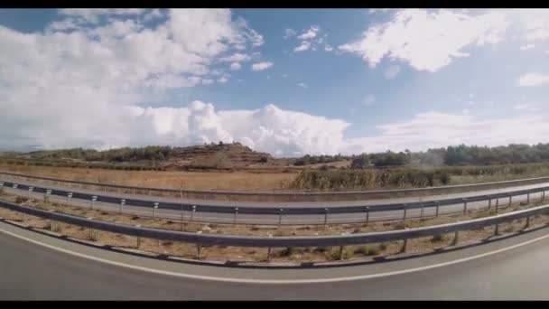 View of  highway from the bus window — Stock Video