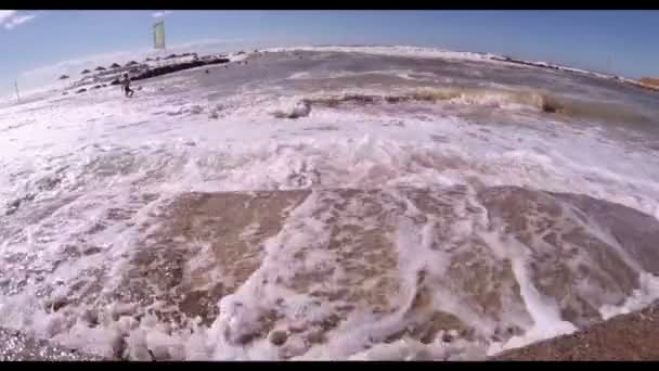 De golven van de Middellandse Zee — Stockvideo