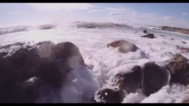 Хвилі Середземного моря — стокове відео