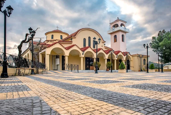 Vista Exterior Igreja Cristã Ortodoxa Analipseos Sotiros Cidade Rafina Grécia — Fotografia de Stock