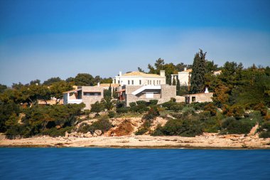 Yunanistan 'daki lüks güzel binaların manzarası