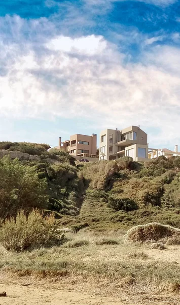 Hermosa Arquitectura Moderna Estas Increíbles Casas Lujo Con Vista Playa Imagen de archivo