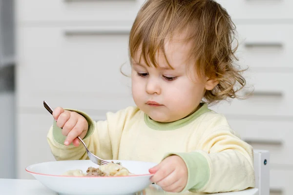 Little baby eating — Stock Photo, Image