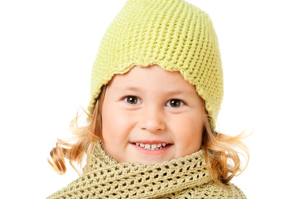 Cute child in knitted hat — Stock Photo, Image