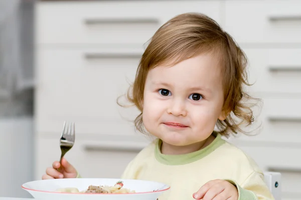 Little baby eating — Stock Photo, Image