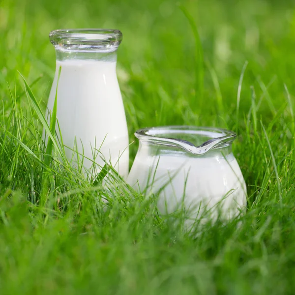 Φρέσκο γάλα σε μπουκάλια — Φωτογραφία Αρχείου